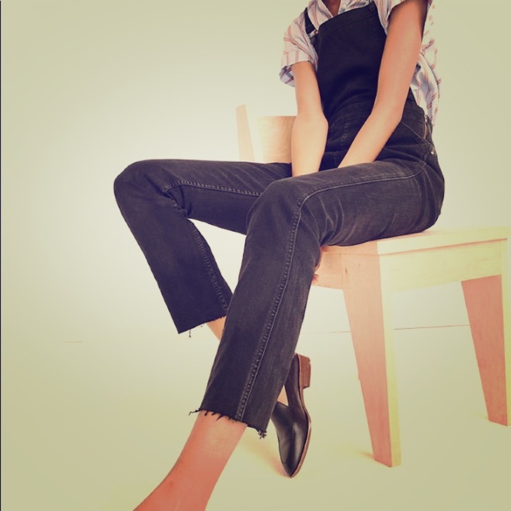 Madewell Skinny Overalls in Lunar Wash Black - XXS
